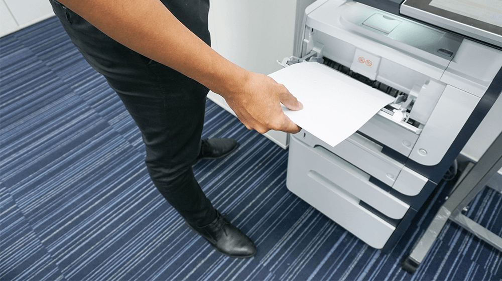 A photo of a printer that has been printing